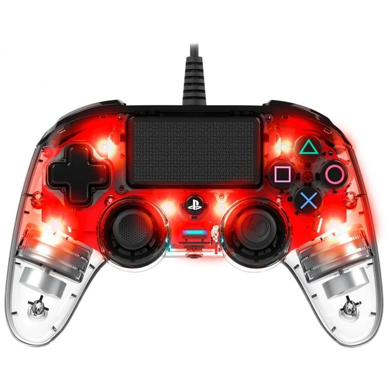 Nacon PlayStation 4 (PS4) Wired Illuminated Compact Controller - Crystal Red - Open Box - Image 2