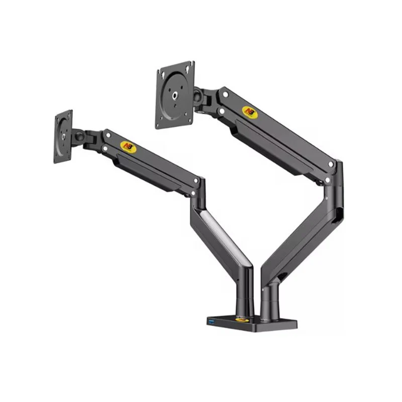 North Bayou G32 Dual Monitor Desk Mount Stand Gas Spring Arm Full Motion 22"-32" Monitor