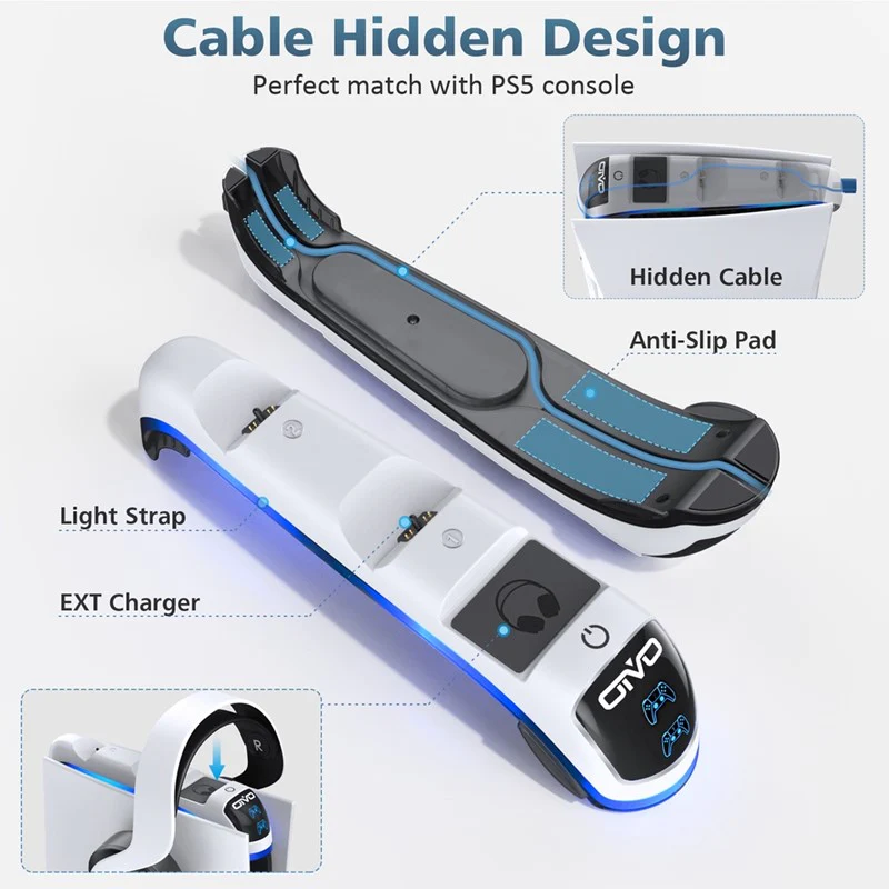 OIVO PS5 Controller Charging Dock with Headset Holder - Image 4