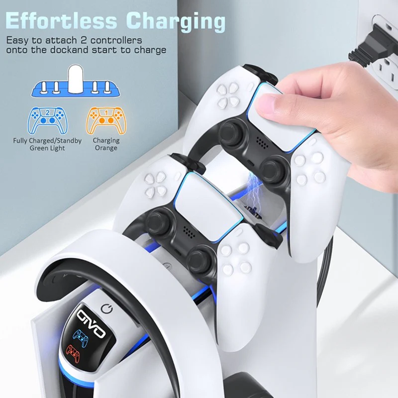 OIVO PS5 Controller Charging Dock with Headset Holder - Image 5