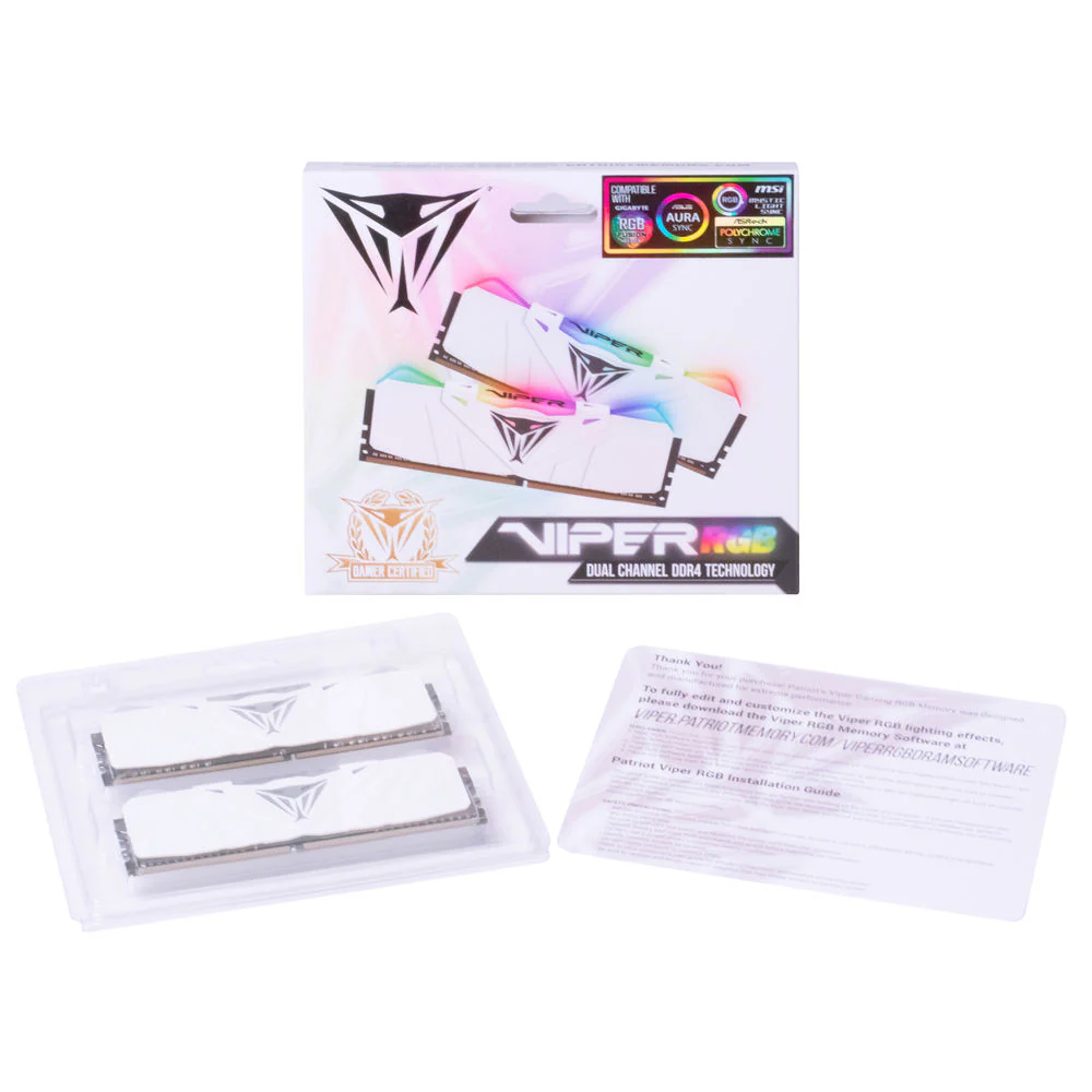 Patriot Viper RGB 16GB (2 x 8GB) DDR4 3200 MHz RAM Memory Kit - White - Image 12