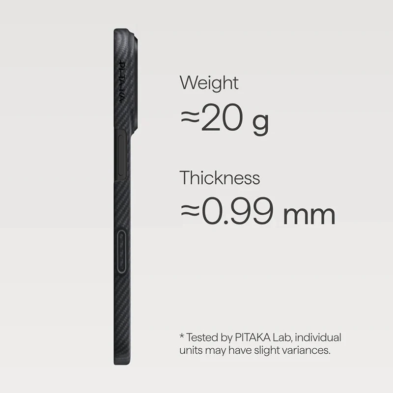 Pitaka iPhone 17 Pro Max Ultra Slim Case, Black/Grey - Image 4