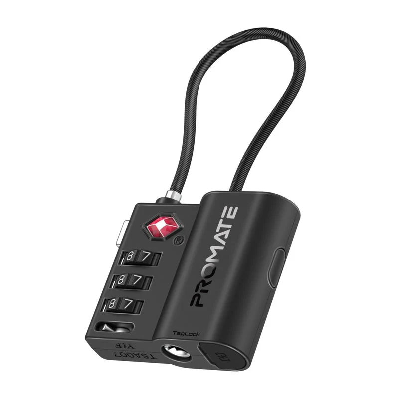 Promate TSA Luggage Lock with Smart Precision Tracking Tag