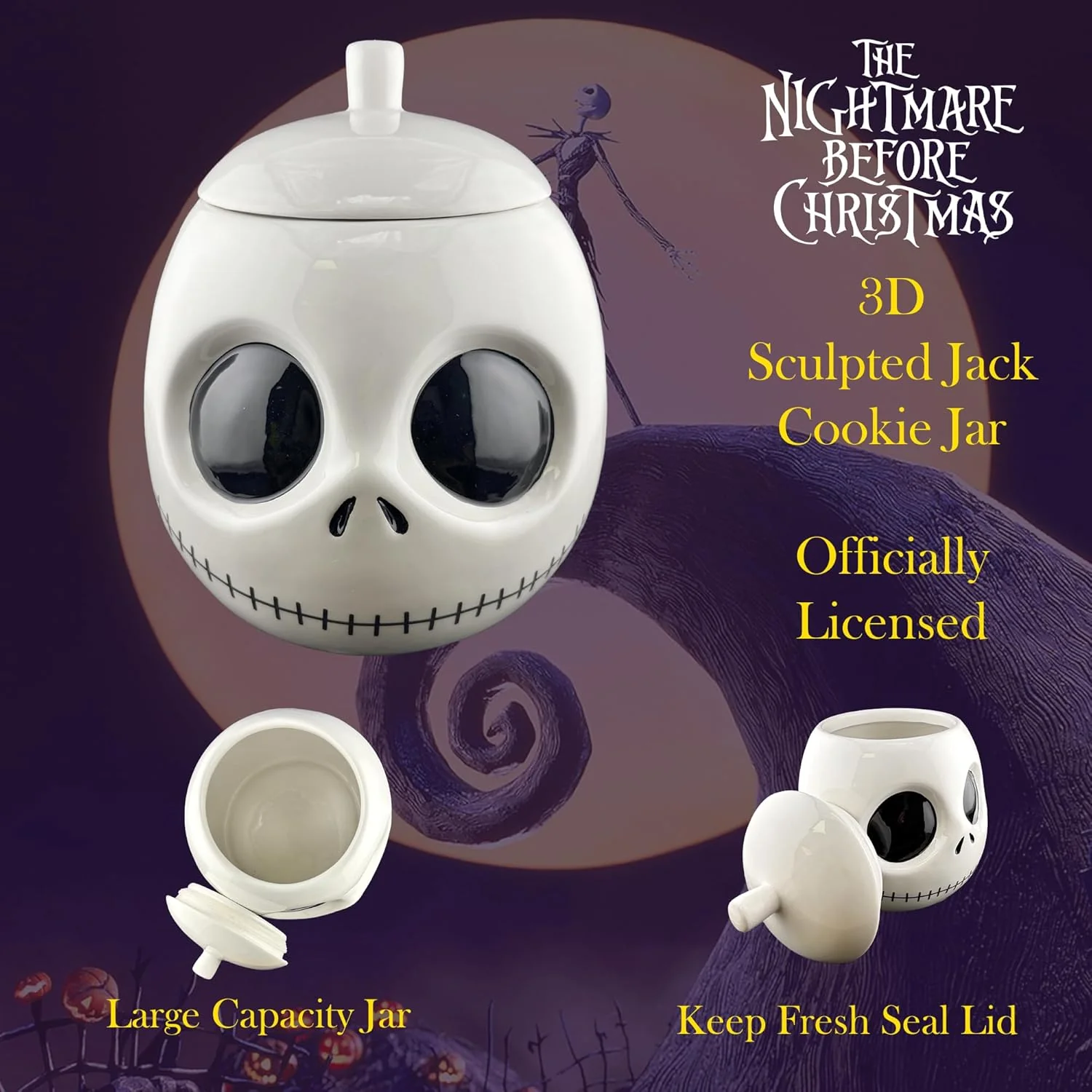 Pyramid Storage Jar Nightmare Before Christmas - Jack Head - Image 2