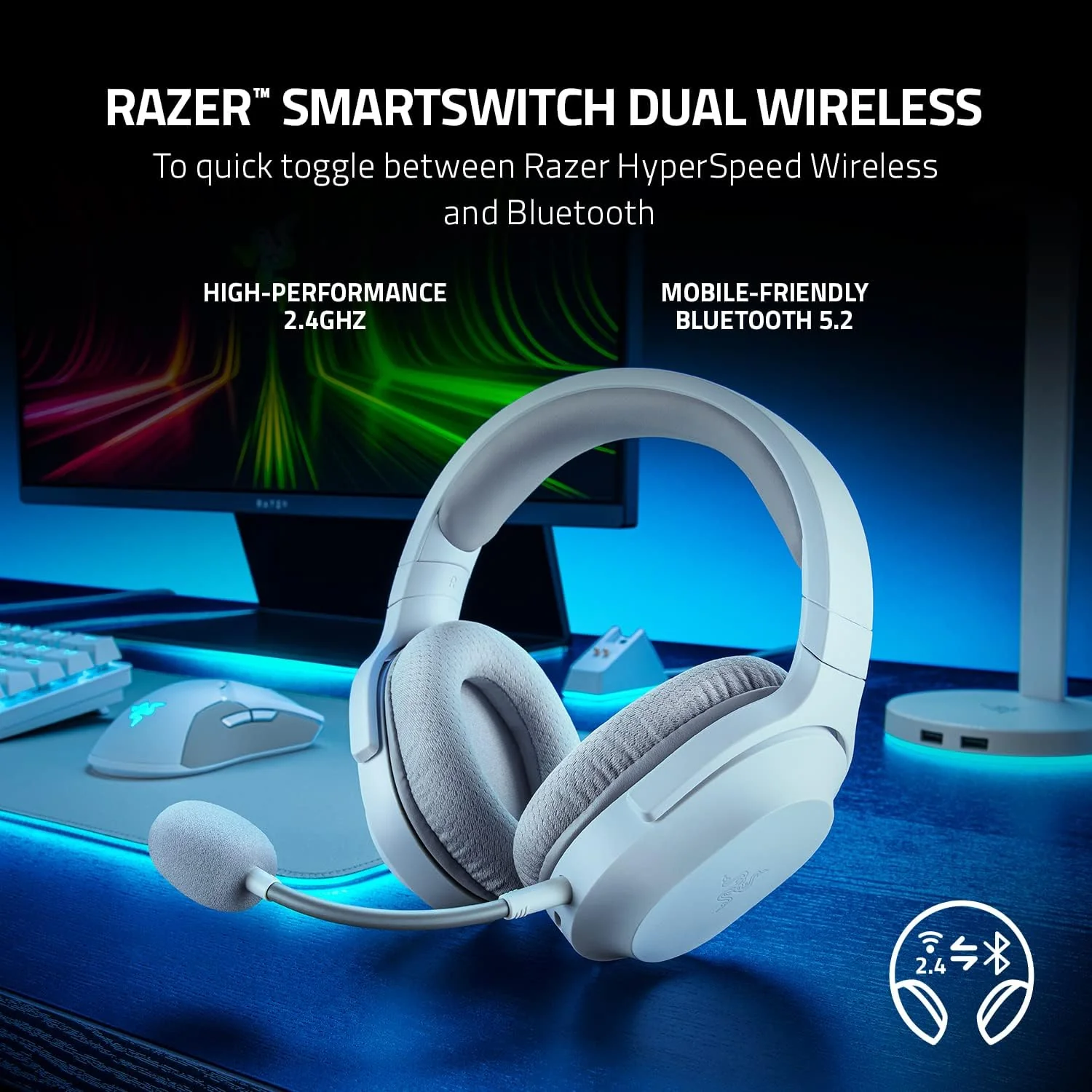 Razer Barracuda X Wireless Multi-platform Gaming and Mobile Headset - Mercury - Image 4
