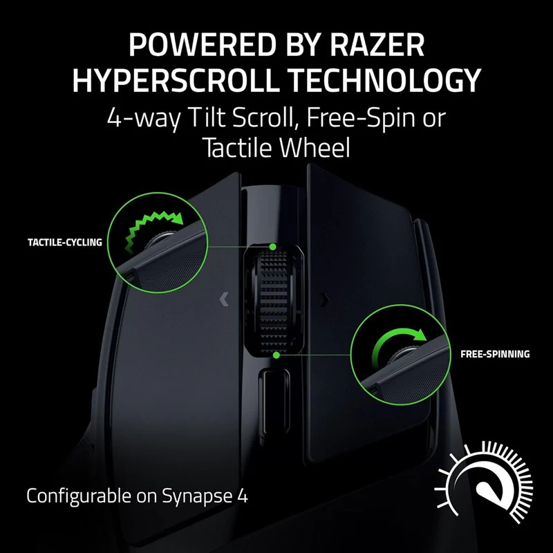 Razer Basilisk Mobile Portable Ergonomic Wireless Gaming Mouse - Black - Image 6