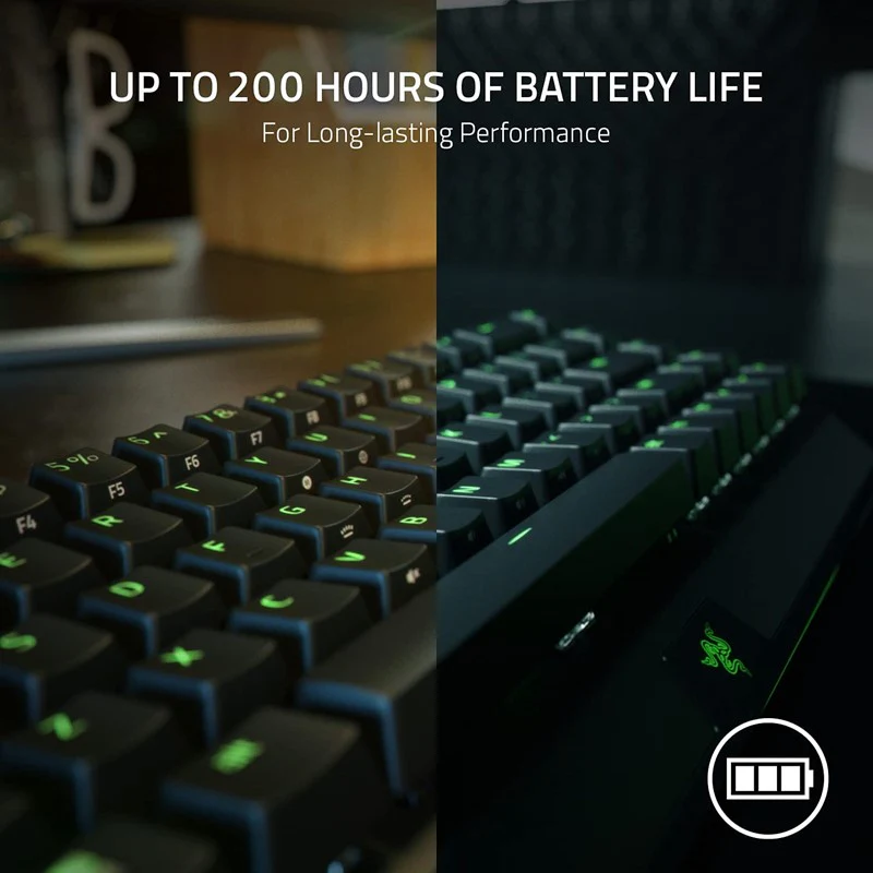 Razer BlackWidow V3 Mini HyperSpeed Wireless 65% Mechanical (Green Switches) RGB Gaming Keyboard, US Layput - Black - Image 12