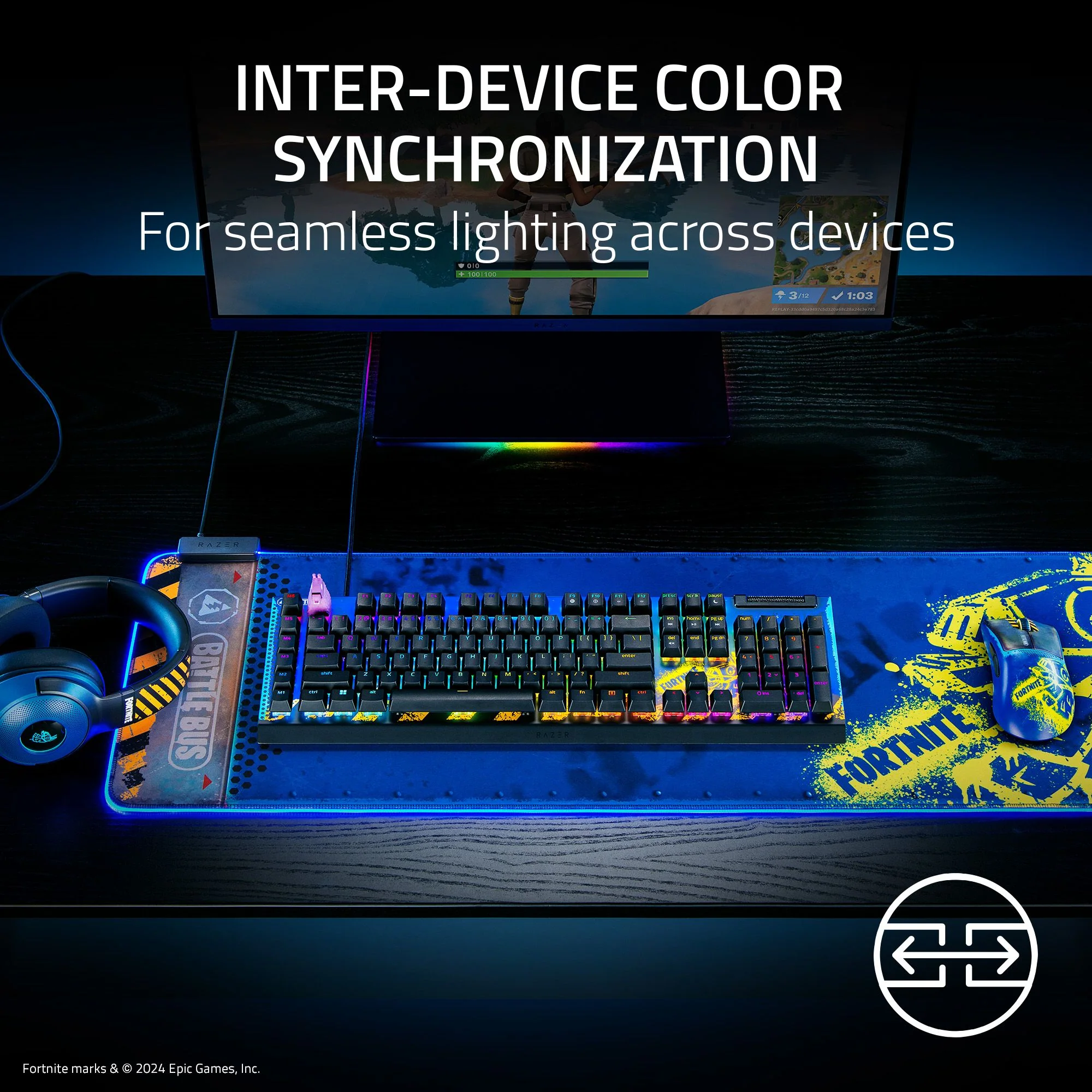 Razer Goliathus Extended Chroma Oversized Soft Gaming Mouse Pad Powered by Razer Chroma RGB - Fortnite Edition - Image 7