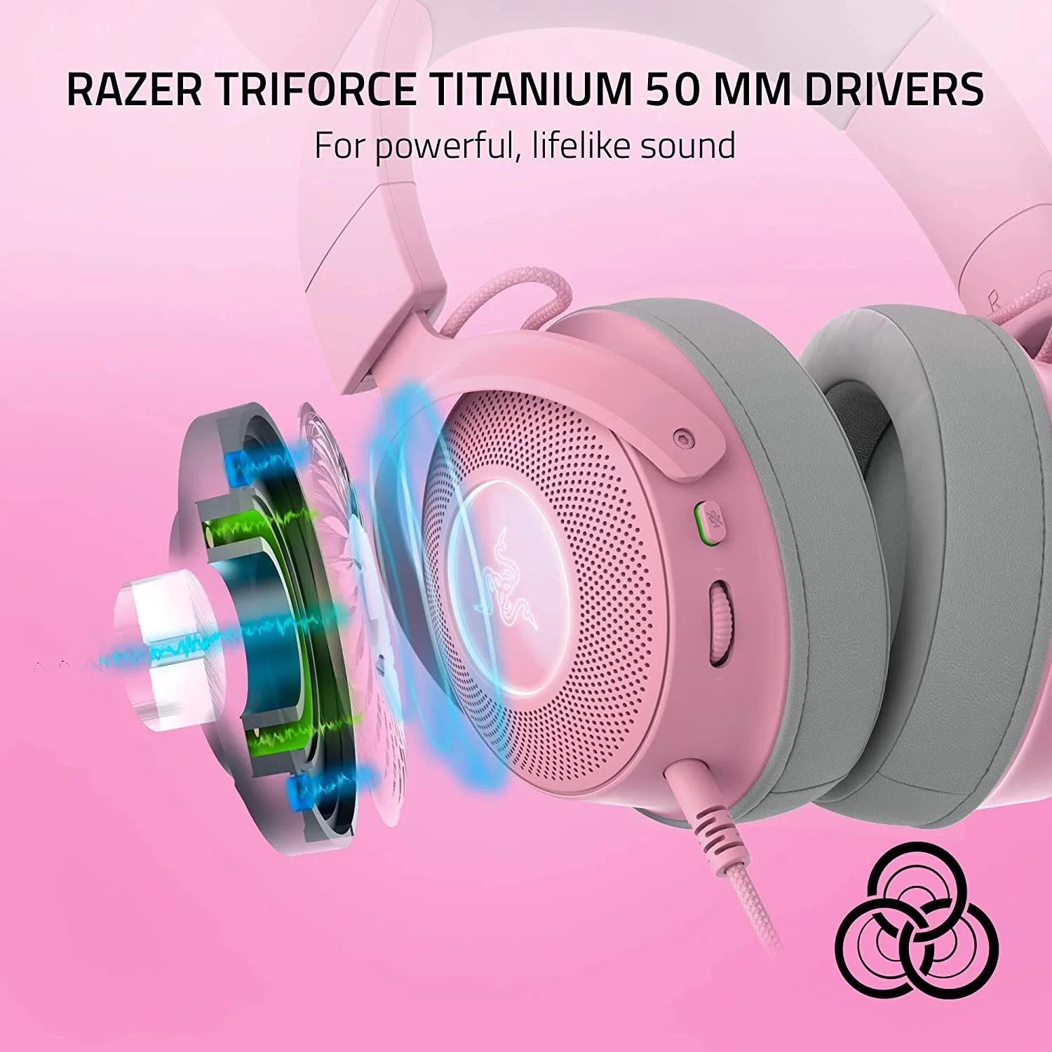 Razer Kraken Kitty V2 Pro Wired RGB Headset with Interchangeable Ears - Image 18