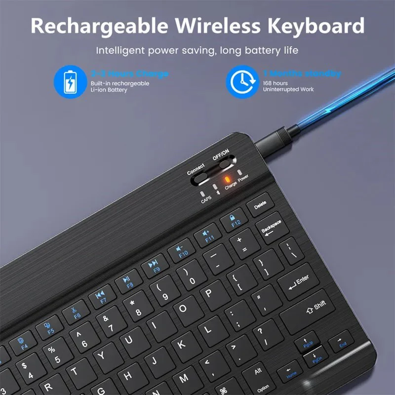 Rechargeable Wireless 10” Bluetooth + Logitech M185 Wireless Mouse + G240 Cloth Gaming Mouse Pad Bundle - Image 4