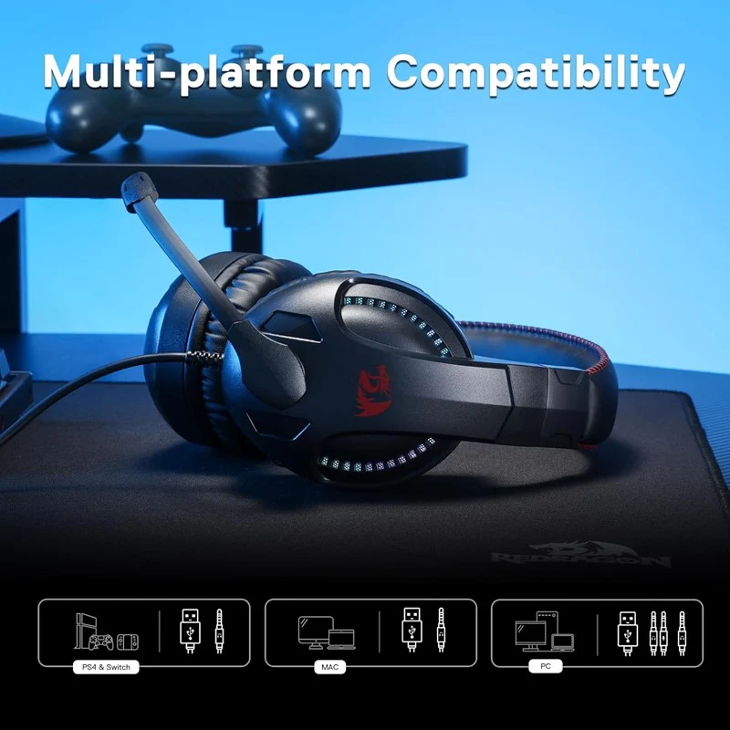Redragon CRONUS Gaming Wired Headset with Microphone – Black - Image 4