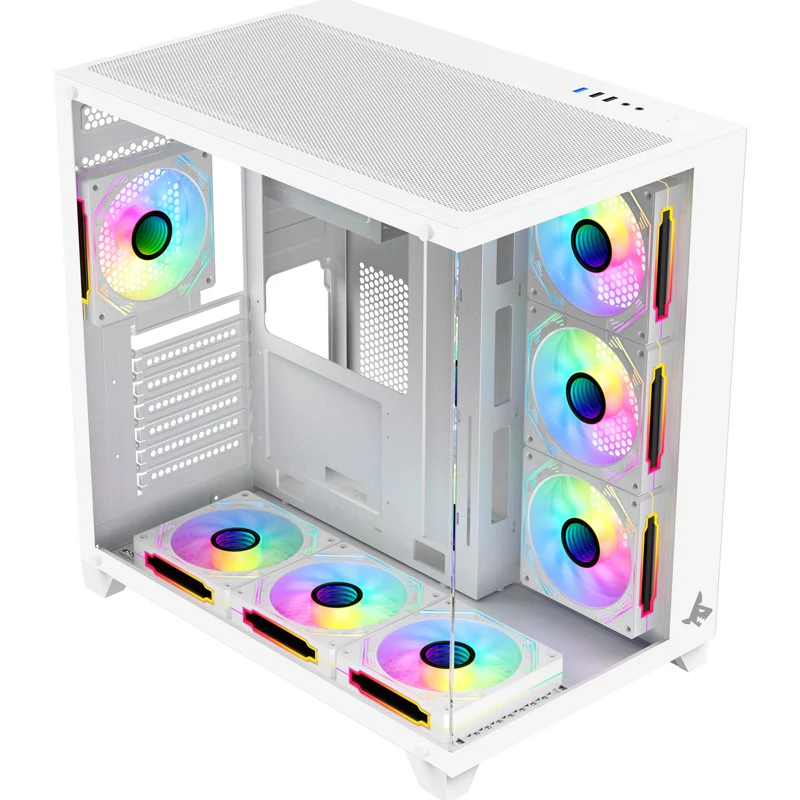 SHARX PROFIN ATX Mid-Tower Gaming PC Case - White - Image 2