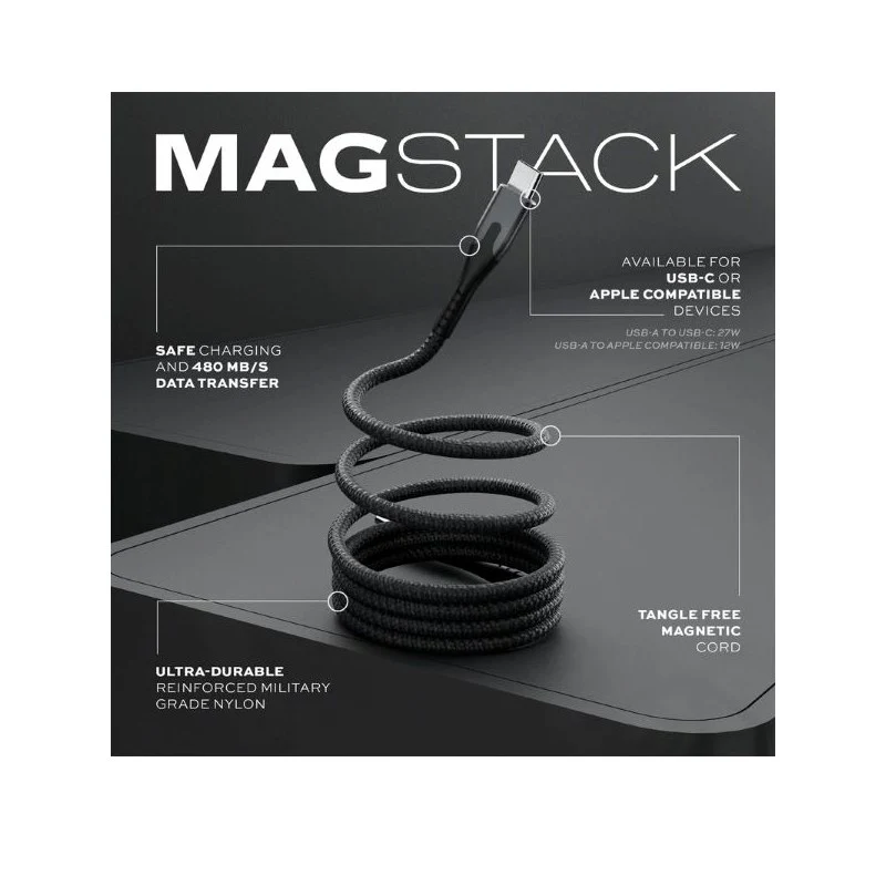 Statik MagStack Pro Magnetic 100 W Cable USB-C to USB-C 90 cm - Black - Image 4