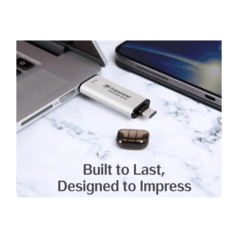 Transcend 1 TB ESD310 Smallest Flash Drive,Type C - Silver - Image 3