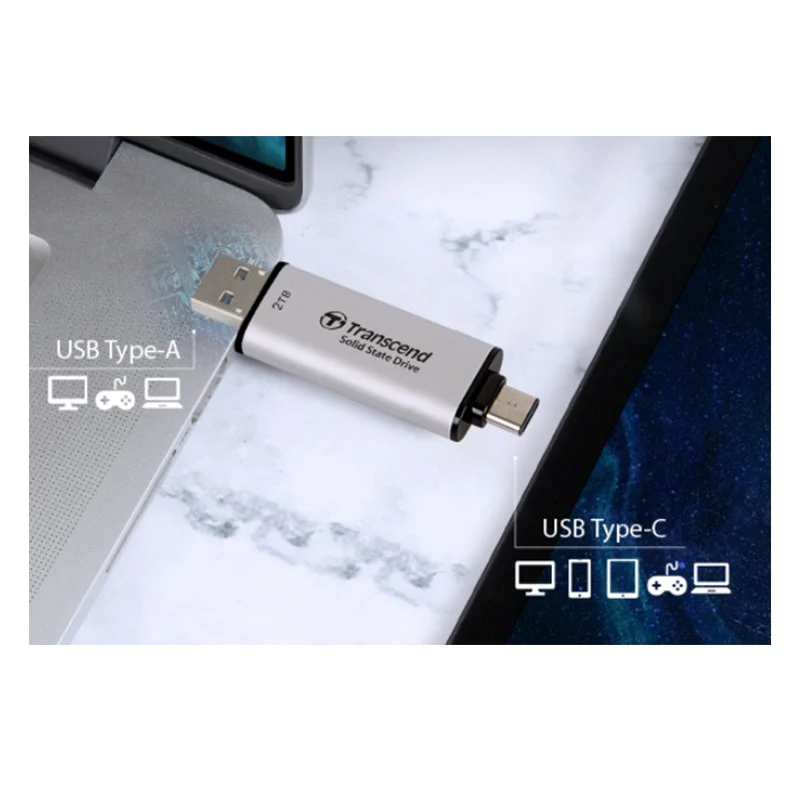 Transcend 2 TB ESD310 Smallest Flash Drive, Type C - Black - Image 5