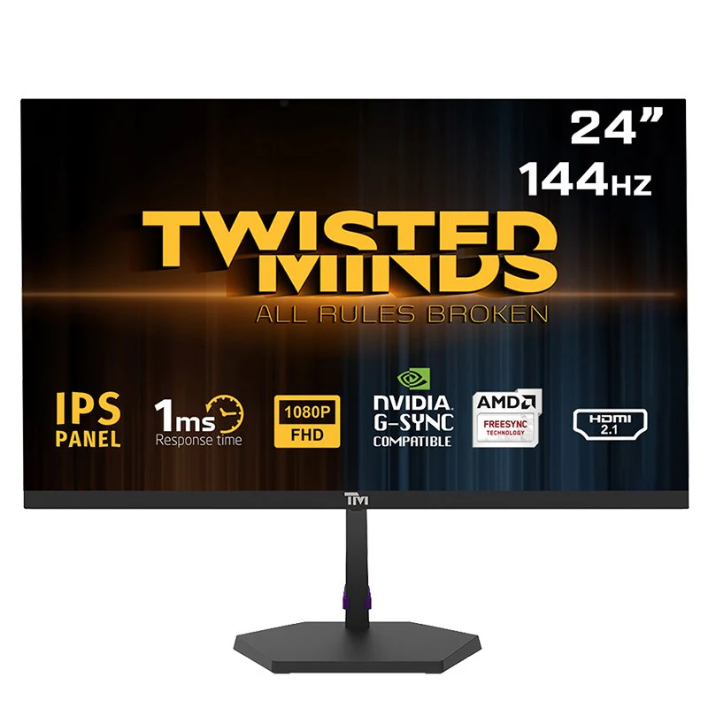 Twisted Minds ECO SERIES 24", 144Hz, 1ms, FHD, HDMI 2.1 and DP 1.4 Gaming Monitor