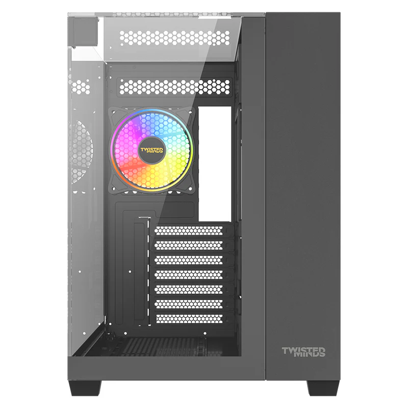 Twisted Minds Warden Rider Tempered Glass ATX Mid Tower Gaming Case - Black (3 ARGB Fans Included) - Image 3
