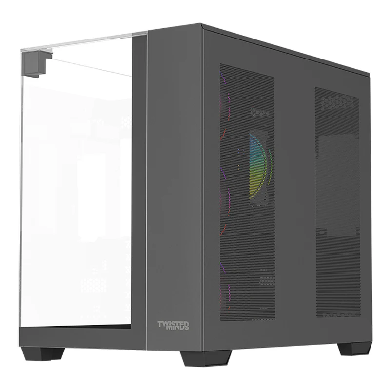 Twisted Minds Warden Rider Tempered Glass ATX Mid Tower Gaming Case - Black (3 ARGB Fans Included) - Image 8